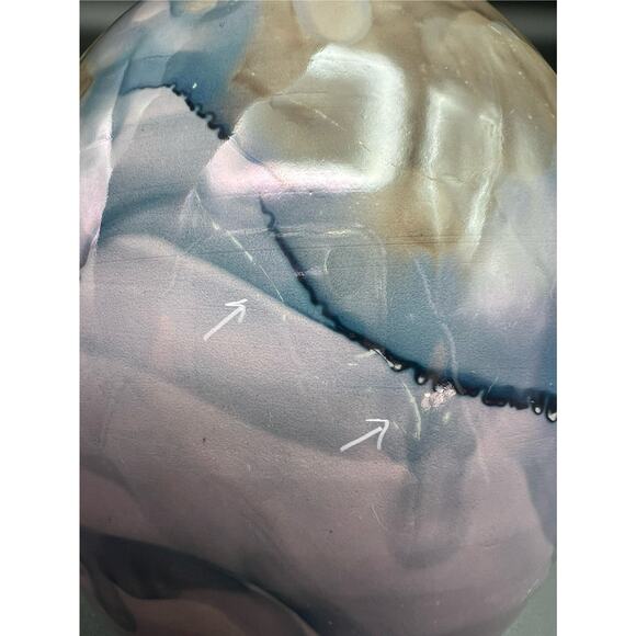 Bruce Fairman Studio Art Pottery Pink Purple & Tan Luster Glaze Vase 7” Signed - Picture 9 of 11